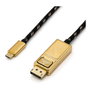 ROLINE Adaptador USB Tipo C a DisplayPort v1.2, 1 m, Negro/Oro