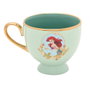 WIDDOP & CO Taza de té y platillo Ariel Princesas Disney verde menta con borde dorado