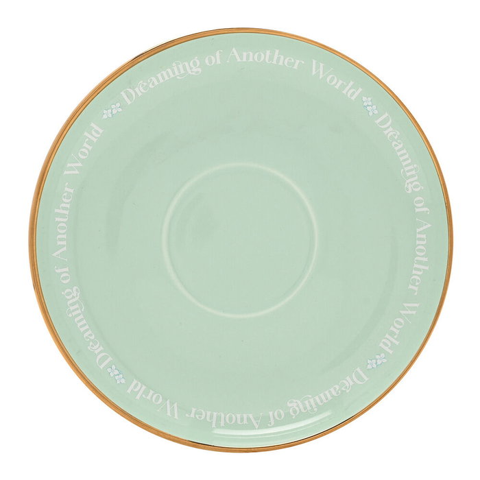 WIDDOP & CO Taza de té y platillo Ariel Princesas Disney verde menta con borde dorado WIDDOP & CO Taza de té y platillo Ariel Princesas Disney verde menta con borde dorado