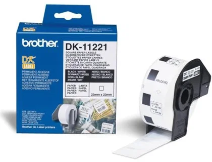 Brother DK-11221 Rollo de Etiquetas Cuadradas 23x23mm, 1000 Unidades