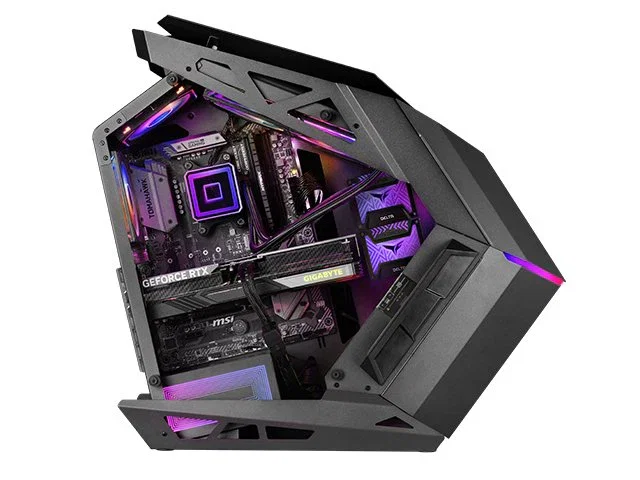 Mars Gaming MC-TITAN Caja Gaming Midi-Tower Negra ATX, Iluminación ARGB Frontal y Lateral, Hub con Mando, Soporta 7 Ventiladores y Refrigeración Líquida 240mm