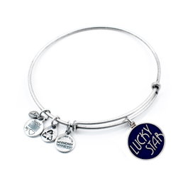 Alex and Ani Pulsera Lucky Star Azul con Cierre Ajustable