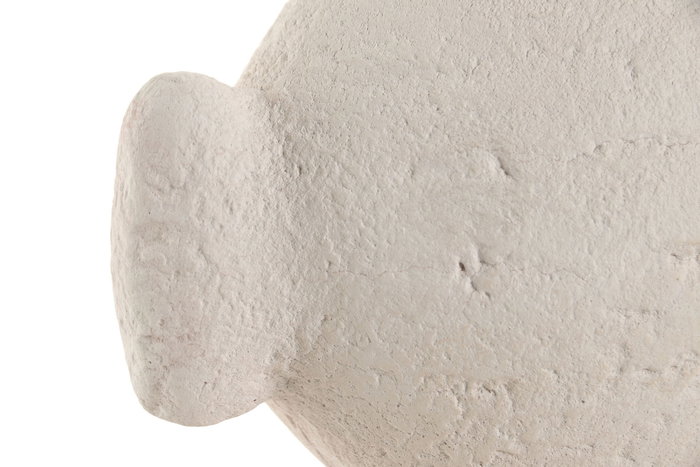 DKD Home Decor Hangzhou design 26b Portavela Mediterraneo Blanco Cemento 10 x 11 x 16 cm (4 Unidades) Simil Piedra con Detalle de Pez
