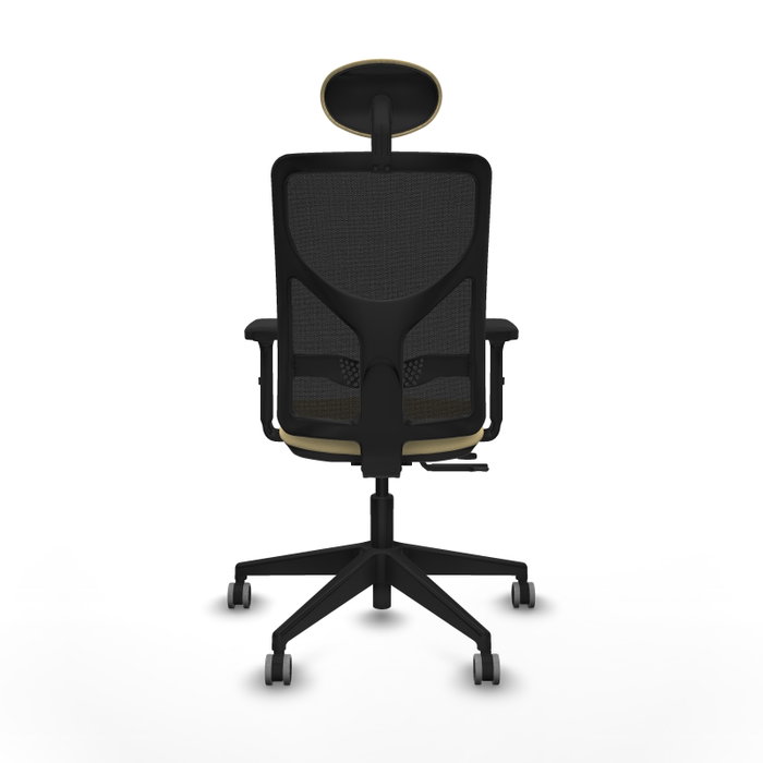 PIQUERAS Y CRESPO Silla de oficina Motilla con mecanismo Sincro/Traslack Crema y Negro