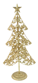 DKD Home Decor Árbol de Navidad de Metal Dorado 79 cm