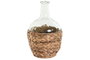 DKD Home Decor Jarrón de Cristal y Fibra 2000ml Natural