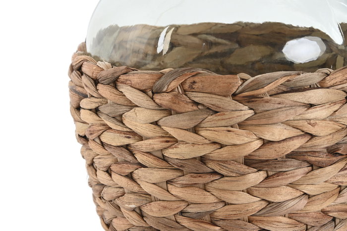DKD Home Decor Jarrón de Cristal y Fibra 2000ml Natural DKD Home Decor Jarrón de Cristal y Fibra 2000ml Natural