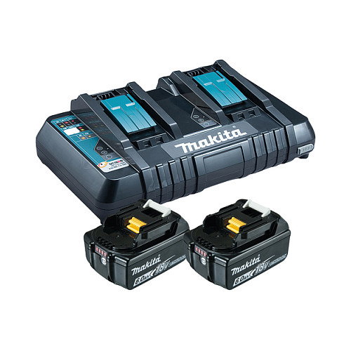 Makita 199484-8 Kit de Fuente de Alimentación con 2 Baterías de 6Ah y Cargador Doble Makita 199484-8 Kit de Fuente de Alimentación con 2 Baterías de 6Ah y Cargador Doble