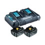 Makita 199484-8 Kit de Fuente de Alimentación con 2 Baterías de 6Ah y Cargador Doble