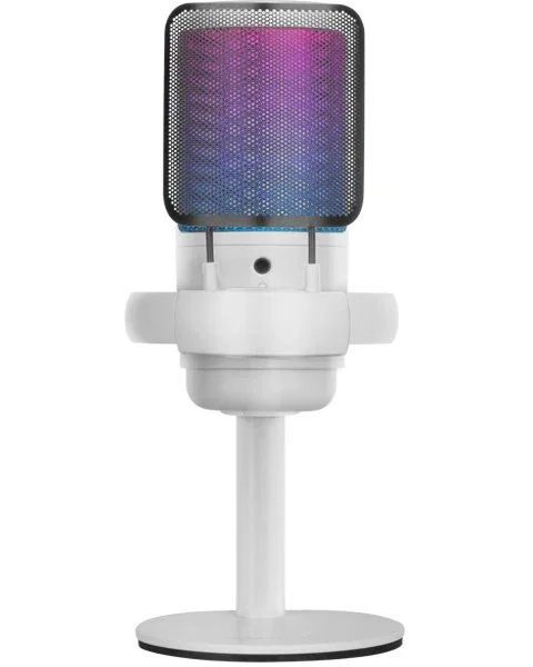Mars Gaming MMIC-SE Micrófono USB de Mesa Profesional para Streaming Condensador Cardioide, ADC 196kHz 24 bits, Iluminación ARGB Flow, Blanco