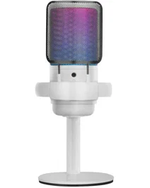 Mars Gaming MMIC-SE Micrófono USB de Mesa Profesional para Streaming Condensador Cardioide, ADC 196kHz 24 bits, Iluminación ARGB Flow, Blanco