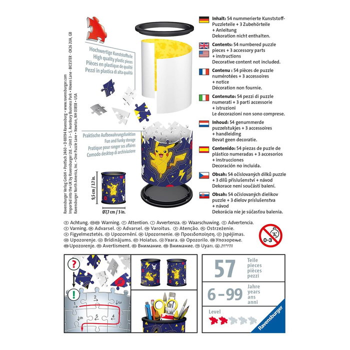 RAVENSBURGER Puzzle 3D Portalápices Pokémon v