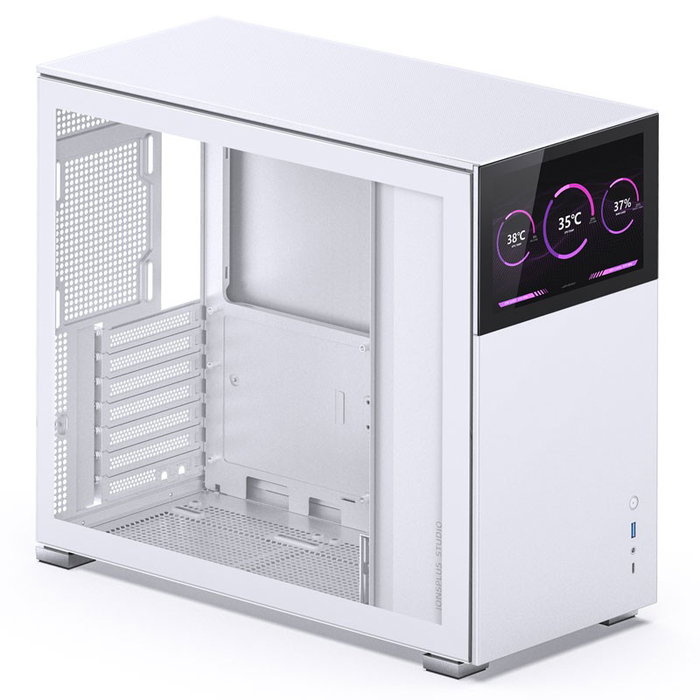 Jonsbo D41 Screen ATX Gehäuse, Cristal Templado - blanco
