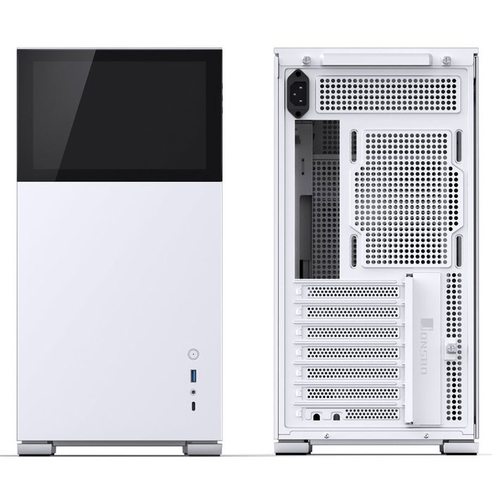 Jonsbo D41 Screen ATX Gehäuse, Cristal Templado - blanco