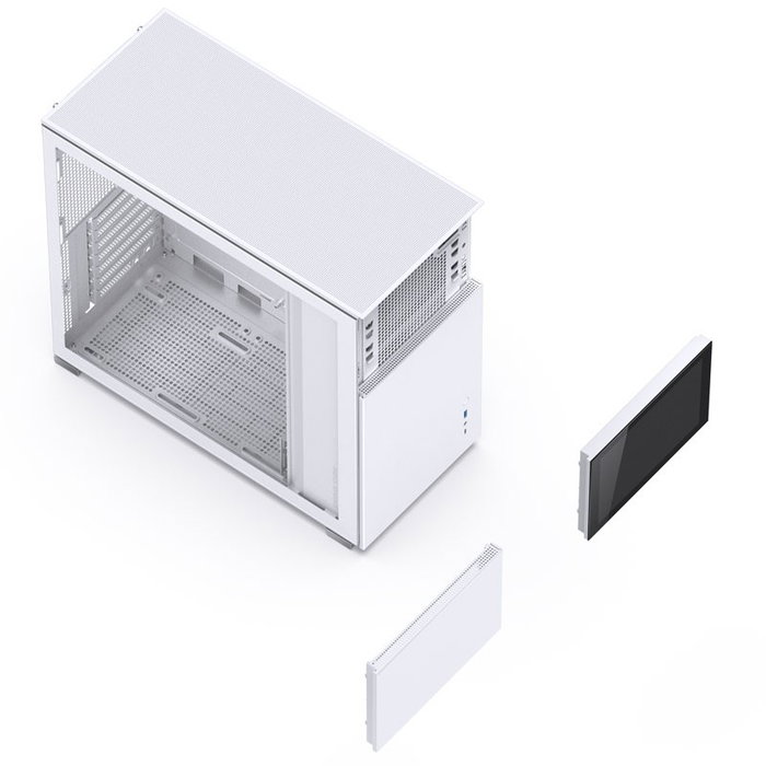 Jonsbo D41 Screen ATX Gehäuse, Cristal Templado - blanco