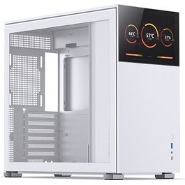 Jonsbo D41 Screen ATX Gehäuse, Cristal Templado - blanco