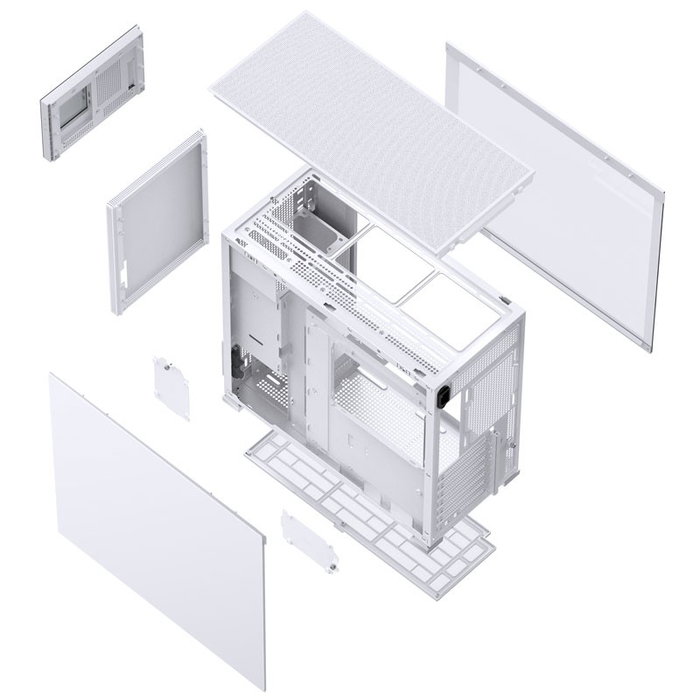 Jonsbo D41 Screen ATX Gehäuse, Cristal Templado - blanco