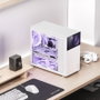 Jonsbo D41 Screen ATX Gehäuse, Cristal Templado - blanco