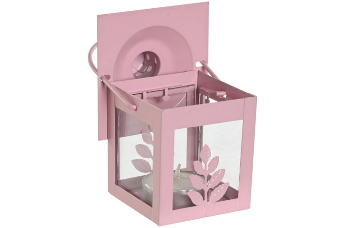 DKD Home Decor Farola Shabby Verde Blanco Hierro Cristal Set de 3 (4 Unidades) 7 x 10 x 7 cm
