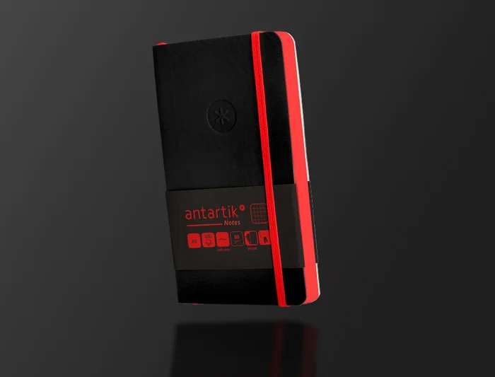 Antartik Cuaderno A6 Tapa Blanda Cuadriculado Negro y Rojo 100 Hojas 80gr FSC