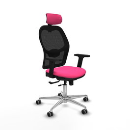 PIQUERAS Y CRESPO Silla de oficina Jorquera Rosa y Negro