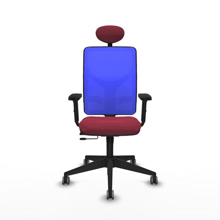 PIQUERAS Y CRESPO Silla de oficina Motilla con mecanismo Sincro/Traslack, Granate y Azul