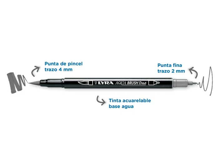 LYRA Aqua Brush Rotuladores Tonos Grises Estuche de 6