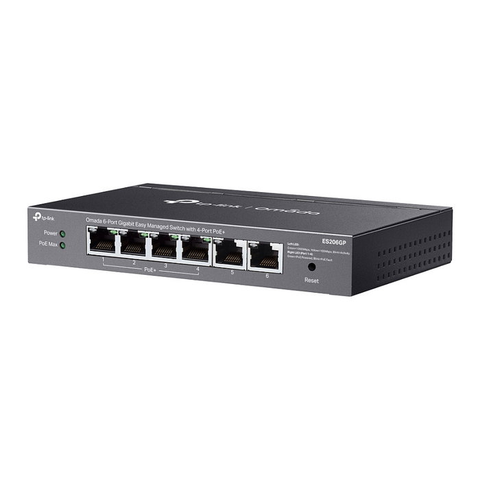 TP-Link ES206GP Omada Switch de 6 puertos Gigabit con 4 puertos PoE+