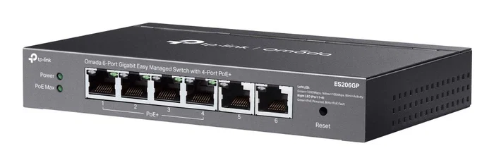 TP-Link ES206GP Omada Switch de 6 puertos Gigabit con 4 puertos PoE+