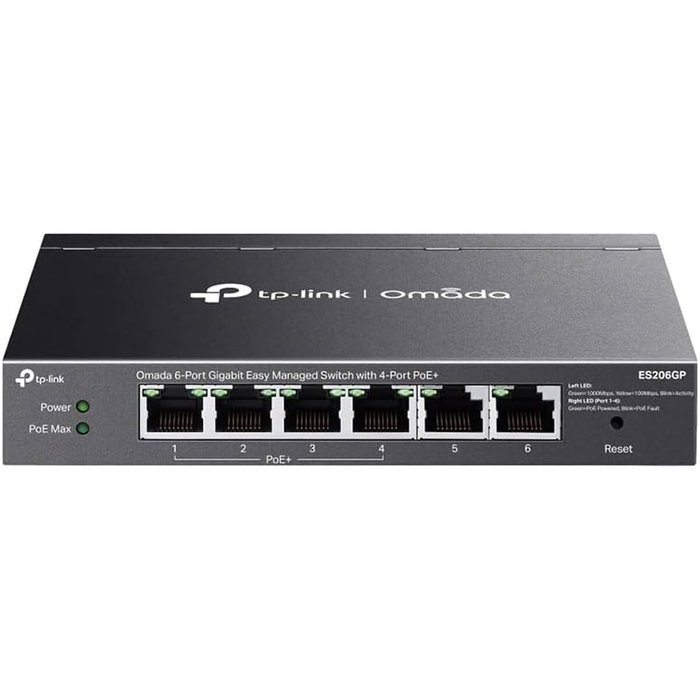 TP-Link ES206GP Omada Switch de 6 puertos Gigabit con 4 puertos PoE+