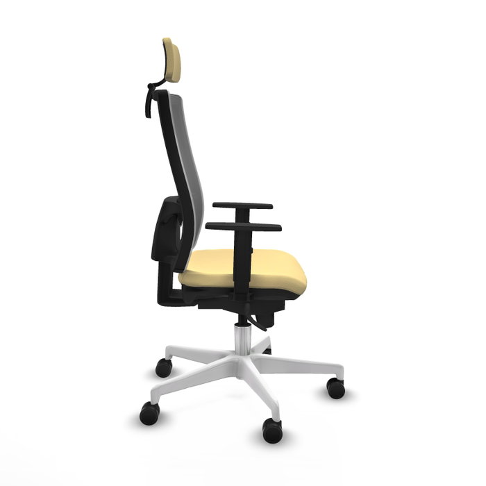 PIQUERAS Y CRESPO Silla de oficina Horna con Mecanismo Sincro, Crema y Gris PIQUERAS Y CRESPO Silla de oficina Horna con Mecanismo Sincro, Crema y Gris