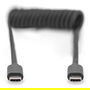 Digitus Cable USB-C a USB-C en Espiral 1m Negro - USB 2.0, 480 Mbps, 60W PD, para Carga y Datos