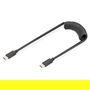 Digitus Cable USB-C a USB-C en Espiral 1m Negro - USB 2.0, 480 Mbps, 60W PD, para Carga y Datos