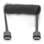 Digitus Cable USB-C a USB-C en espiral de 1 m, Negro