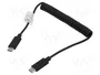 Digitus Cable USB-C a USB-C en espiral de 1 m, Negro