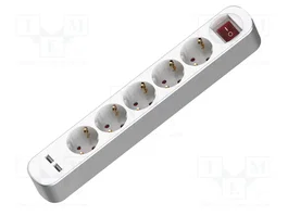 PLASTROL Prolongador de Alimentación H05VV-F con Interruptor Blanco