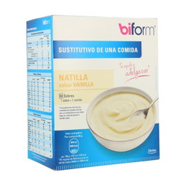 Biform Natillas Sabor Vainilla, 6 Sobres - Sustituto de Comida Bajo en Calorías