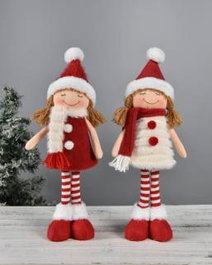 DKD Home Decor Figura Navidad Tradicional Blanco Poliéster 7 x 43 x 11 cm (2 Unidades)