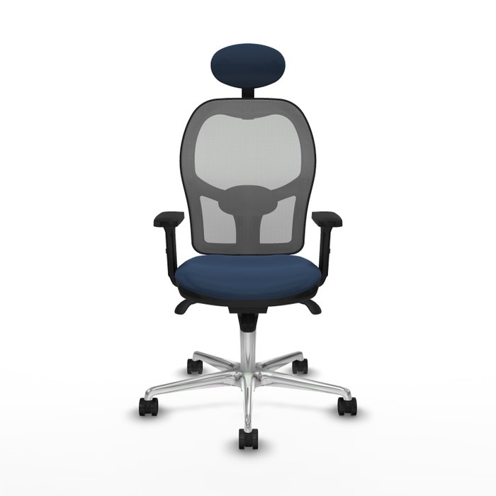 PIQUERAS Y CRESPO Silla de oficina Jorquera con mecanismo Sincro, Azul marino y Gris