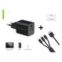 Conceptronic ALTHEA16B Cargador GaN de 33W con 2 puertos y cable 3-en-1