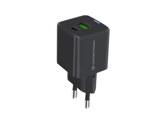 Conceptronic cargador 2port 33w,1xusb-c,1xusb-a +3-in-1 sw