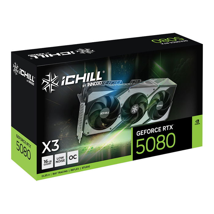 Inno3D GeForce RTX 5080 iChill X3 V2 16GB GDDR7 3 Ventiladores, Enfriamiento Avanzado