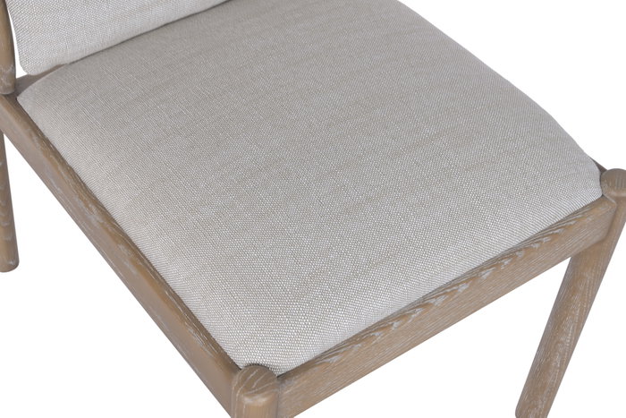 DKD Home Decor Silla de Fresno y Poliéster Beige DKD Home Decor Silla de Fresno y Poliéster Beige
