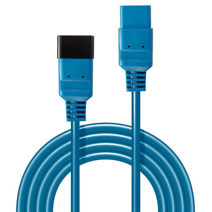 Lindy Cable de Extensión de Alimentación Eléctrica IEC C19 a C20, 3m Azul, H05-VVF 3G 1.50mm² para Servidores y Equipos IT