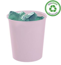 Archivo 2000 Papelera Ecogreen 18 Litros Rosa Pastel Plástico 100% Reciclado 290x310 mm