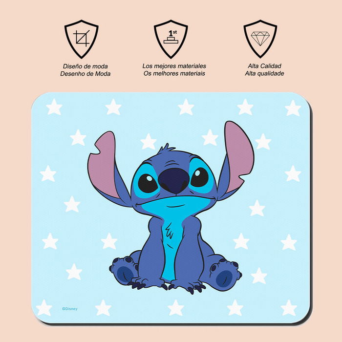 ERT GROUP Alfombrilla Ratón Stitch Disney Antideslizante Cómoda 22x18x2cm