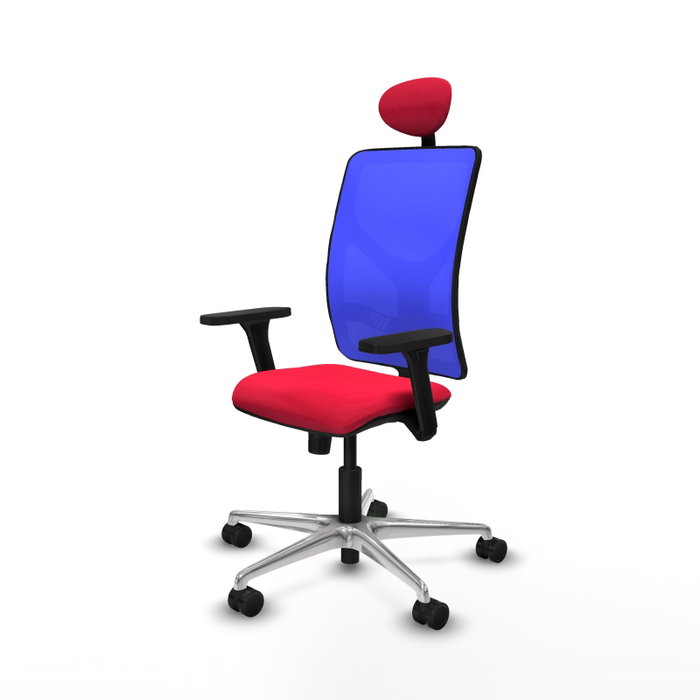 PIQUERAS Y CRESPO Silla de oficina Motilla con mecanismo Sincro, Rojo y Azul