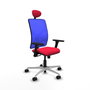 PIQUERAS Y CRESPO Silla de oficina Motilla con mecanismo Sincro, Rojo y Azul