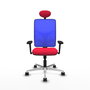 PIQUERAS Y CRESPO Silla de oficina Motilla con mecanismo Sincro, Rojo y Azul