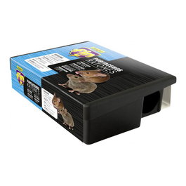 Flower Caja Portacebos para Ratones y Roedores Pequeños, Interior/Exterior, Plástico Resistente, 13 x 9 x 3.4 cm, Llave de Cierre, Sin Cebo
